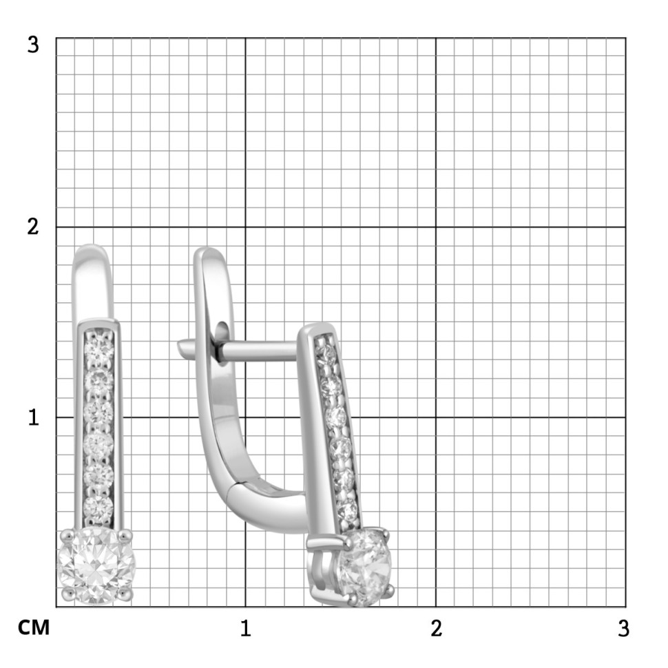 Серьги из белого золота с бриллиантами (046313)