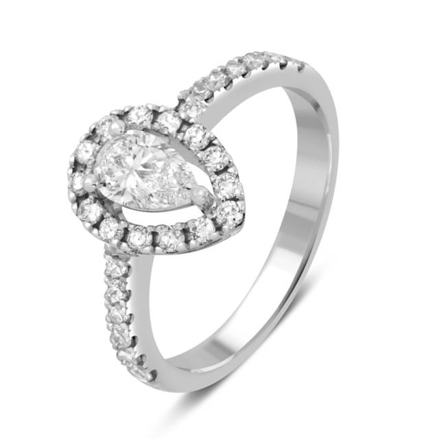 Кольцо из белого золота с бриллиантами (048487)