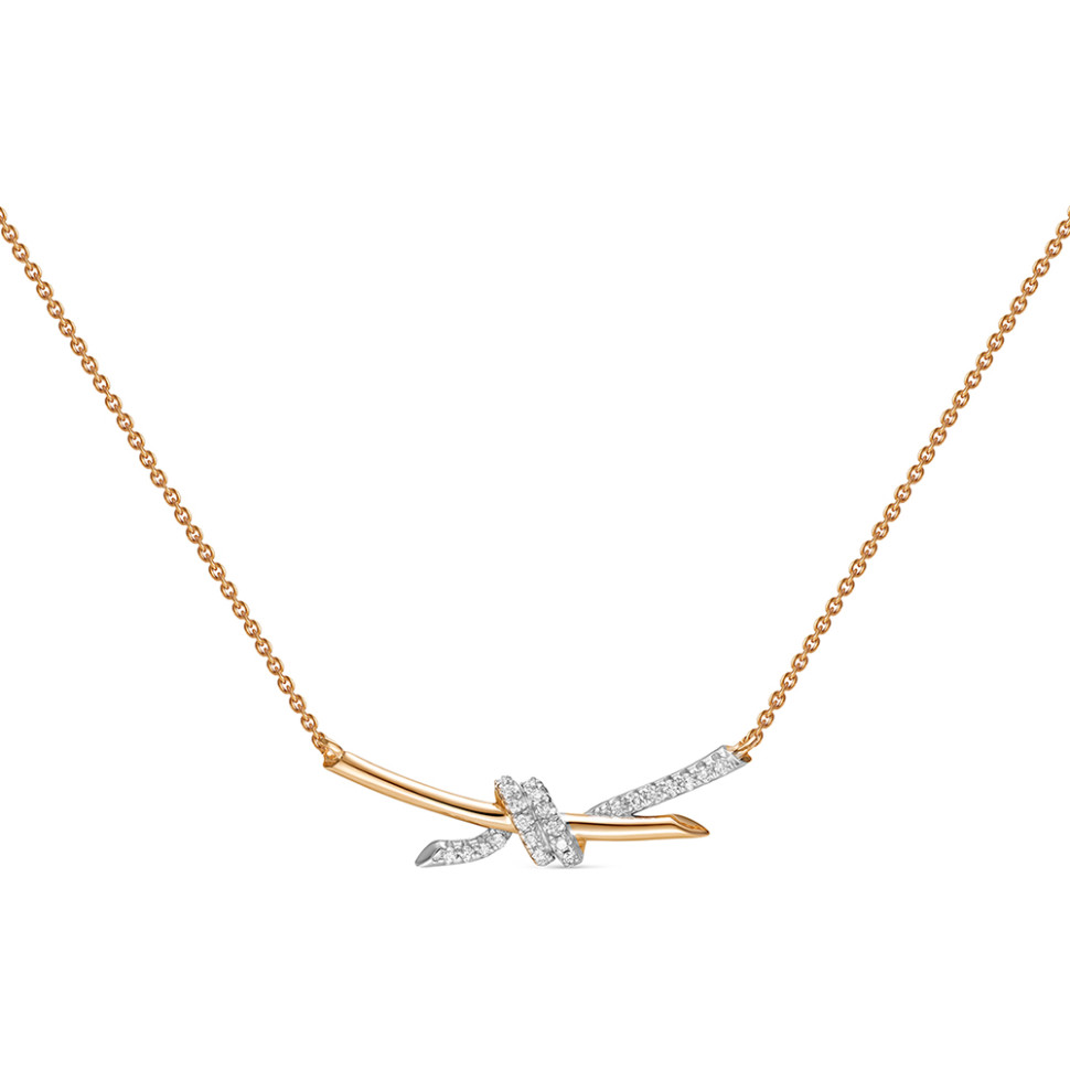 Колье из красного золота с бриллиантами (061086)