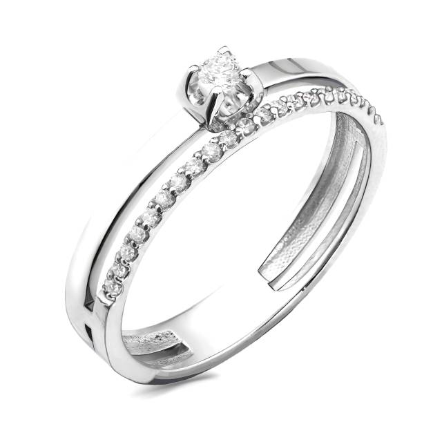 Помолвочное кольцо из белого золота с бриллиантами (061752)
