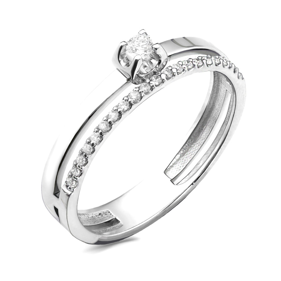 Помолвочное кольцо из белого золота с бриллиантами (061752)